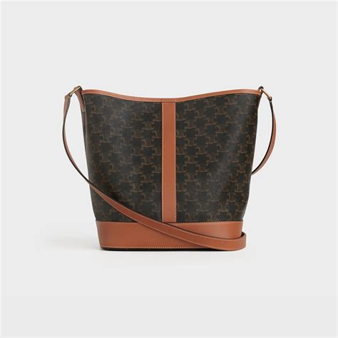 celine bucket triomphe canvas women|Celine medium bucket triomphe.